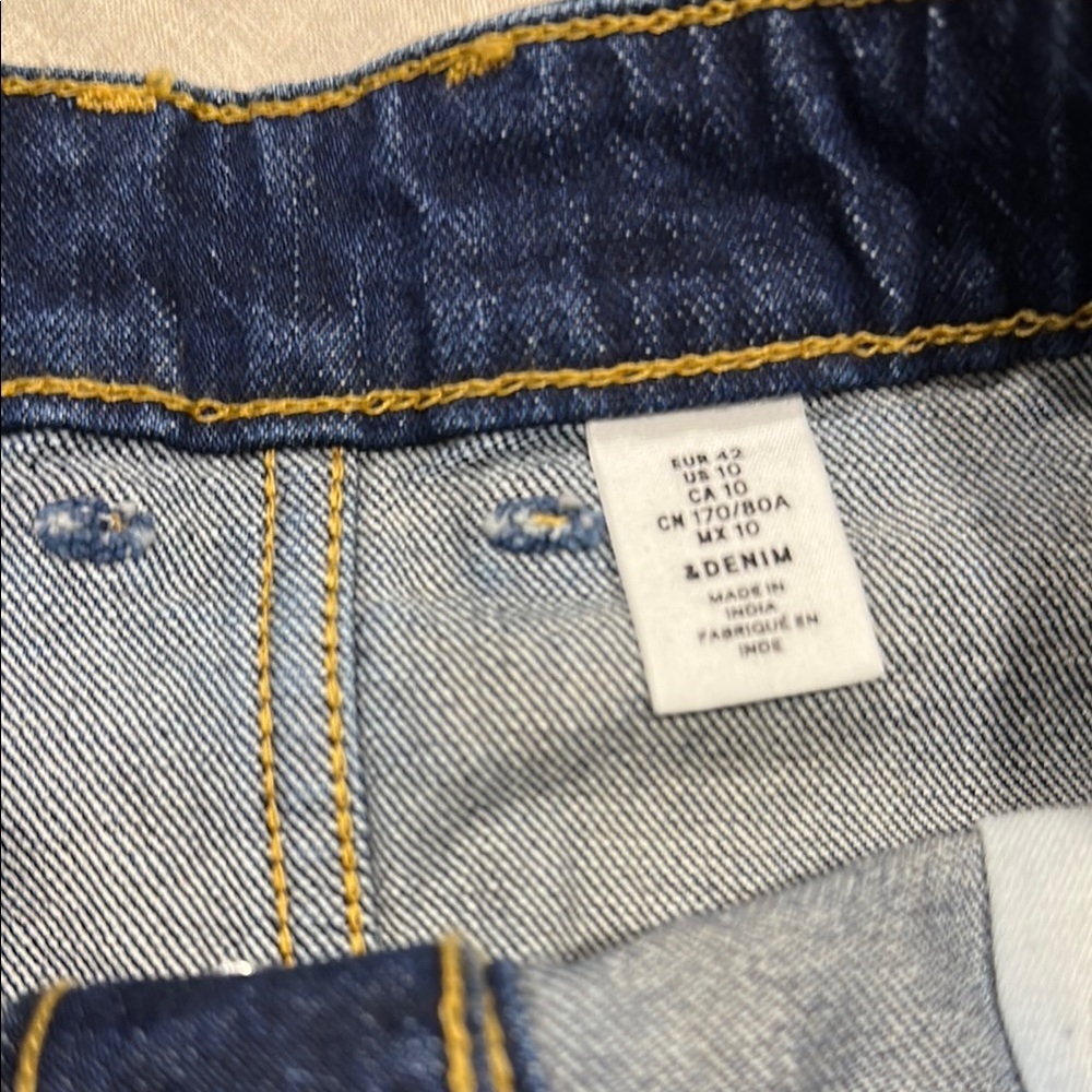 H&M Dark Blue A-Line Front Button Denim Skirt size 10 - Picture 2 of 8